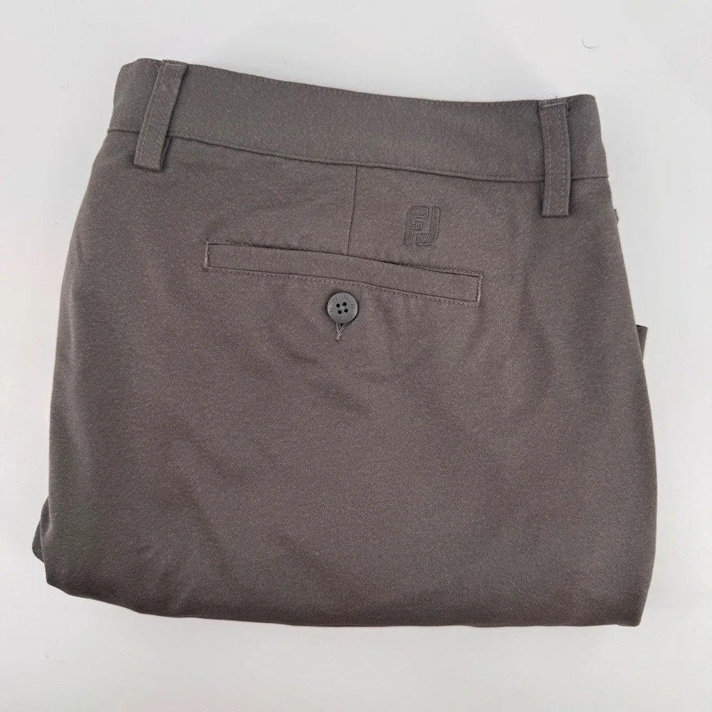 FootJoy Golf Pants Mens 42 Charcoal Brown Performance Stretch Hemmed 23.5 Inseam